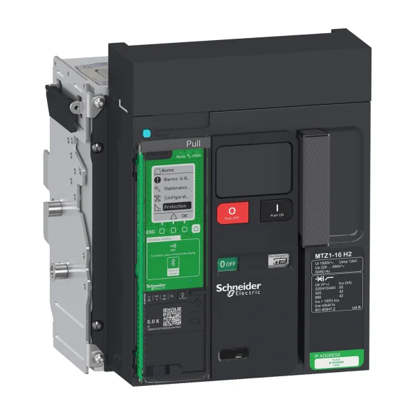 Disjoncteur MasterPacT MTZ1 1600A H2 3P 50KA MicroLogic 5.0X motorisé 24VCC Débrochable sans châssis