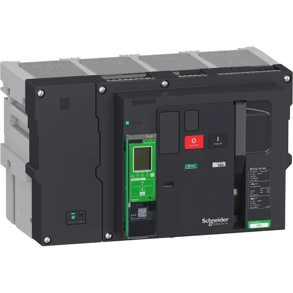 Disjoncteur MasterPacT MTZ2 1000A H1 4P 66KA MicroLogic 2.0X MX 230V motorisé 230VCA Débrochable sans châssis