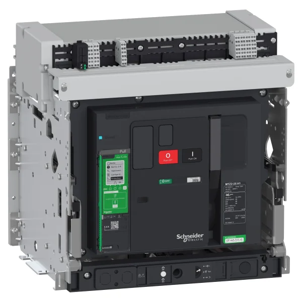 Disjoncteur MasterPacT MTZ2 1000A H1 3P 66KA MicroLogic 5.0X MX 230V Débrochable avec châssis verrou manuel RAC AV/AV