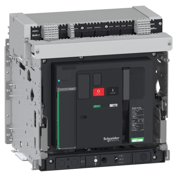 Interrupteur MasterPacT MTZ1 1600A HA 3P 75KA motorisé 24VCC Débrochable Chassis verrou RAC AR V/V