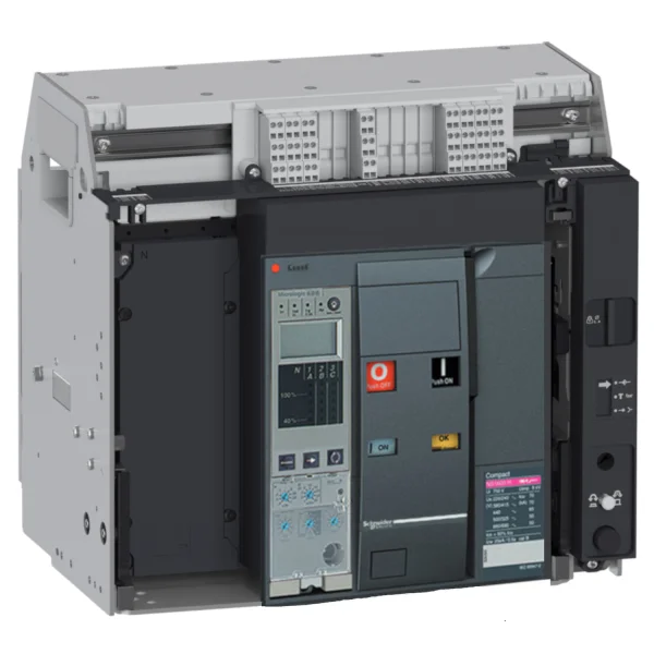 Disjoncteur ComPacT NS630N 4P 50KA 630A MicroLogic 6.0E MOT 230CA Débrochable avec châssis verrou RAC AR V/V