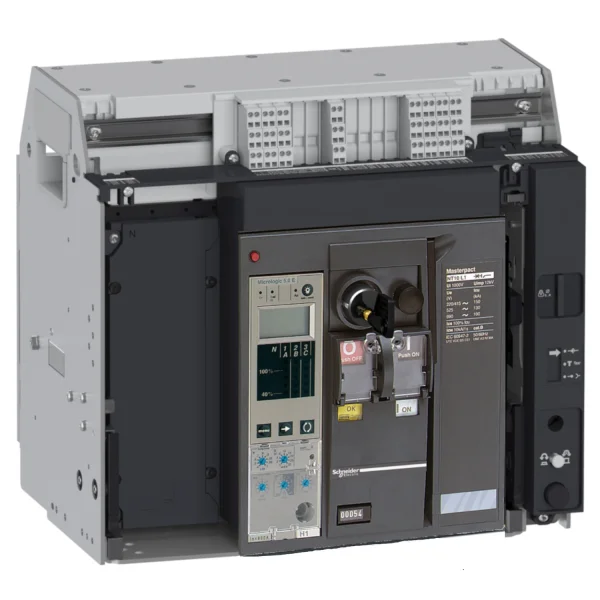 Disjoncteur MasterPacT NT 1600A 16H1 4P 42KA MicroLogic 5.0P MOT 230CA Débrochable avec châssis verrou RAC AR V/V